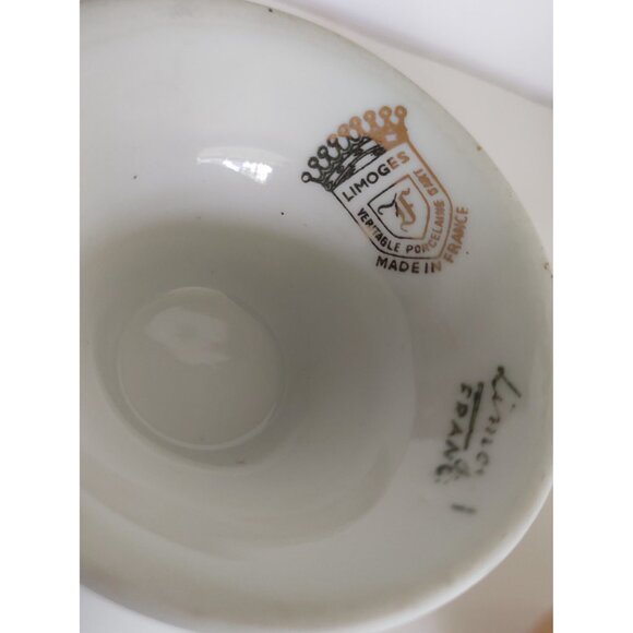 Limoges France Victorian Courting Couple Goblet/Vase 5 1/4" Tall - Picture 8 of 9